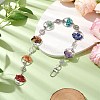 Flat Round with Tree of Life Natural & Synthetic Gemstone Chips Pendant Decorations HJEW-JM02335-2