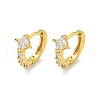 Brass Micro Pave Cubic Zirconia Hoop Earring EJEW-C088-03A-G-1