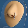 Brass Plum Cubic Zirconia Hoop Nose Rings with Heart Charms WG038B1-02-1