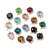 Brass K9 Glass Connector Charms X-KK-C024-54KCG-1