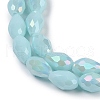 Opaque Solid Color Electroplate Glass Beads Strands EGLA-N013-P8mm-B11-3