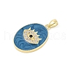 Brass Micro Pave Cubic Zirconia and Enamel Pendants KK-P300-26G-2
