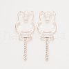 Alloy Bunny Open Back Bezel Pendants TIBE-S308-08RG-1