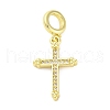 Brass Micro Pave Cubic Zirconia European Dangle Charms KK-D325-16G-1
