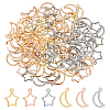 DICOSMETIC 120Pcs 6 Style 304 Stainless Steel Pendants STAS-DC0015-13-1