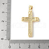 Brass Micro Pave Cubic Zirconia Cross Pendants ZIRC-I071-04G-03-3