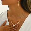 Elegant Vintage Brass Butterfly Tassel Pendant Necklaces & Earring Set for Women OI2557-5