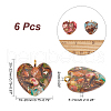 SUPERFINDINGS 6Pcs 3 Style Assembled Bronzite with Aqua Terra Jasper & Imperial Jasper Gemstone Pendants G-FH0001-69-2