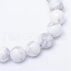 Round Natural Howlite Bead Strands G-R345-10mm-18-2
