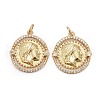 Brass Micro Pave Clear Cubic Zirconia Pendants ZIRC-Z011-12G-1