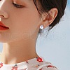 4 Pairs 4 Style Natural Quartz Crystal Round Ball Stud Earrings Set JE958A-5