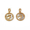 Brass Micro Pave Clear Cubic Zirconia Pendants KK-N233-373-2