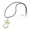 Glass Seed Beads & Shell Pearl Angel Pendant Necklaces NJEW-MZ00051-5
