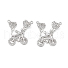 Brass Micro Pave Cubic Zirconia 2-Loop Pendants KK-E068-VB076-2