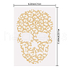 Leopard Print Skull Glass Hotfix Rhinestone DIY-WH0303-095-2