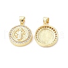 Brass Micro Pave Cubic Zirconia Pendants KK-F845-20G-1