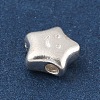 925 Sterling Silver Smiling Face Star Beads STER-R013-19S-2
