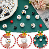   180Pcs 6 Styles Christmas Snowman Print Wood European Beads WOOD-PH0003-03A-4