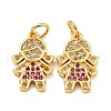 Brass Micro Pave Cubic Zirconia Charms ZIRC-A021-50G-A-1