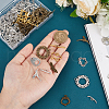   48pcs 8 styles Tibetan Style Alloy Toggle Clasp Rhinestone Settings FIND-PH0020-10-3