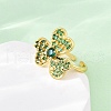 Brass Micro Pave Cubic Zirconia Adjustable Cuff Rings for Women RJEW-U053-05G-3