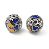 Platinum Plated Alloy Rhinestone Beads FIND-E046-07P-2