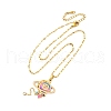 304 Stainless Steel Hot Pearl Enamel Constellation Planet Pendant Necklaces NJEW-D310-01D-G-2