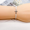 Alloy Cross Link Bracelets for Men Women WGE4022-01-1