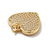 Heart Brass Micro Pave Cubic Zirconia Pendants KK-G419-23G-01-4