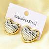 304 Stainless Steel Stud Earrings EJEW-D308-04A-PG-5