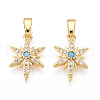 Brass Micro Pave Cubic Zirconia Pendants KK-T070-59B-G-1