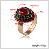 Teardrop Zinc Alloy & Rhinestone & Resin Finger Rings FS-WGCEC00-03-5