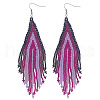 Bohemian Handmade Glass Seed Beads Tassel Dangle Earrings AE7424-1-3