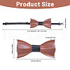 CHGCRAFT 1Pc Wood Bow Ties for Bridegroom AJEW-CA0004-59A-2