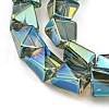 Full Rainbow Plated Electroplate Transparent Glass Beads Strands EGLA-G037-06A-FR04-3
