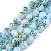 Round Millefiori Glass Beads Strands LK-P001-36-1