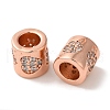 Column Rack Plating Brass Micro Pave Clear Cubic Zirconia European Beads KK-A229-20RG-2
