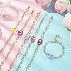 Brass Cable Chains & Acrylic Finding Bracelets for Women BJEW-JB11611-1