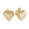 Real 16K Gold Plated Brass Micro Pave Colorful Cubic Zirconia Pendants ZIRC-L103-027G-02-1