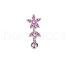 Titanium Alloy Pink Cubic Zirconia Eyebrow Curved Barbell Rings WGA8E4A-03-1