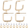 CREATCABIN 20Pcs Rectangle Brass Stud Earrings Findings DIY-CN0002-92-1