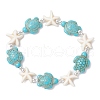 Synthetic Turquoise Beaded Stretch Bracelets for Men Women BJEW-JB11760-01-2