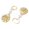 2 Pairs 2 Colors 201 Stainless Steel Shell Pearl Hoop Earrings EJEW-JE06181-5