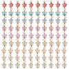 90Pcs 9 Colors Electroplate Glass Charms PALLOY-GO00012-1