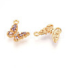 Brass Micro Pave Cubic Zirconia Charms KK-N262-112A-G-2