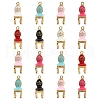 30Pcs 6 Colors Alloy Enamel Pendants ENAM-CJ0002-36-5