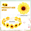 CRASPIRE 2Pcs Cloth Small Sunflowe Wreath Headband OHAR-CP0001-20A-2