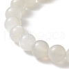 Natural White Moonstone & Alloy Buddha Head Beaded Stretch Bracelet BJEW-JB08913-01-3