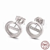 Anti-Tarnish Rhodium Plated 925 Sterling Silver Stud Earring Settings STER-F032-04P-6
