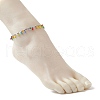 Colorful Glass Seed Beaded Charms Stretch Anklet for Women AJEW-AN00531-3